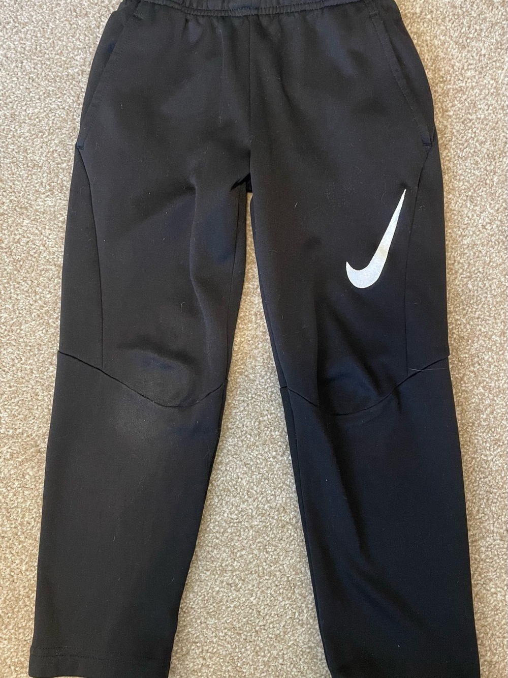 Nike Kids Black Jogger Pants with White Swoosh
